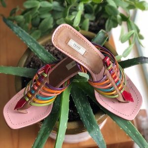 prada vintage kitten heels - patent rainbow straps
